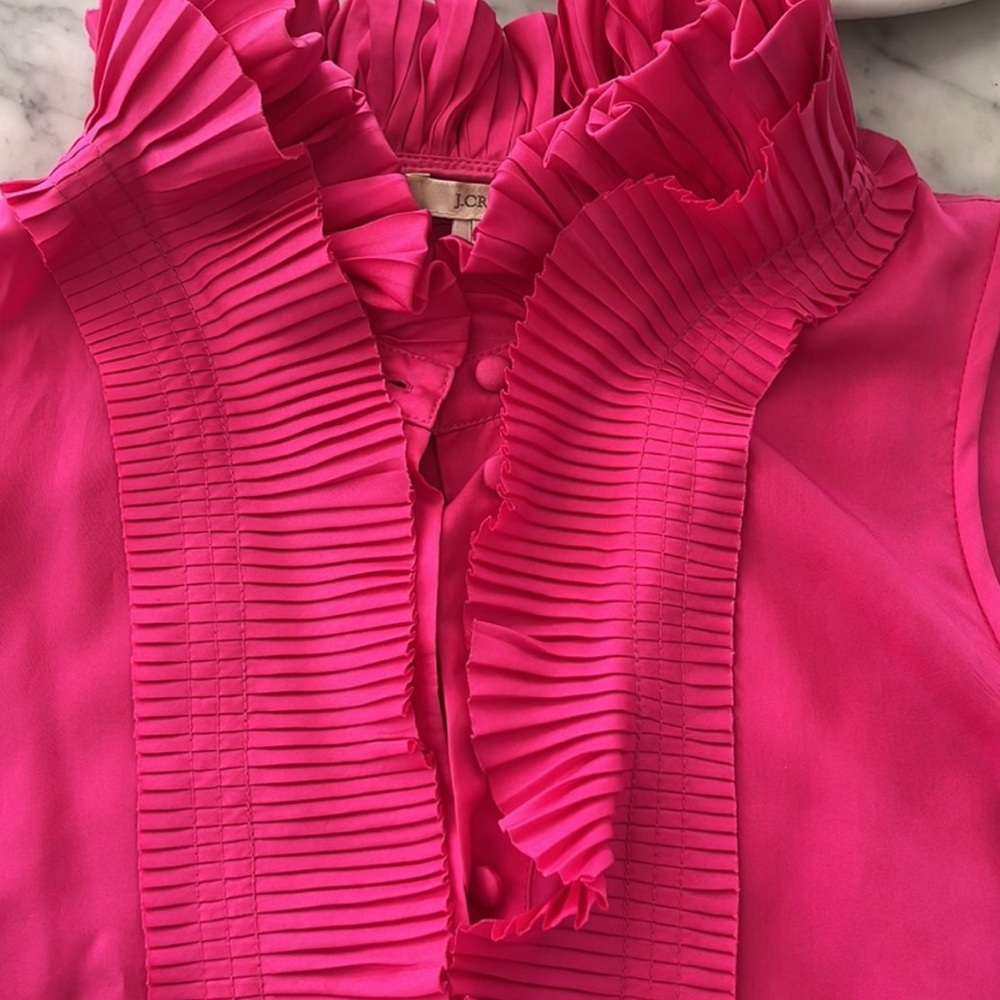 J crew Silk Blouse hot pink size 8